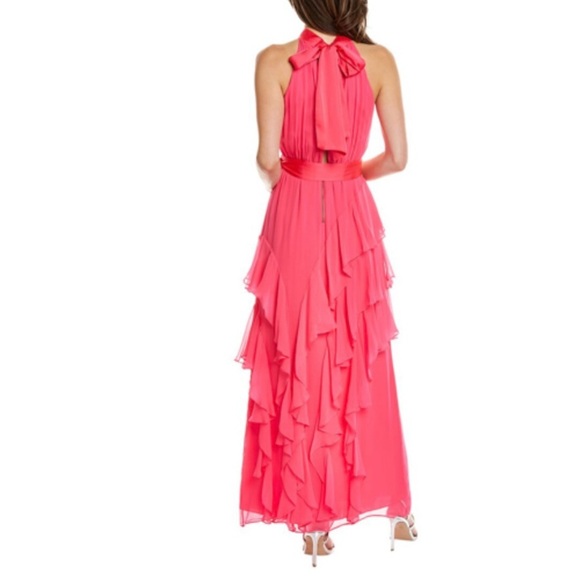 $795 SILK Alice & Olivia Emilia Silk Ruffle Gown, NWT - Picture 9 of 13